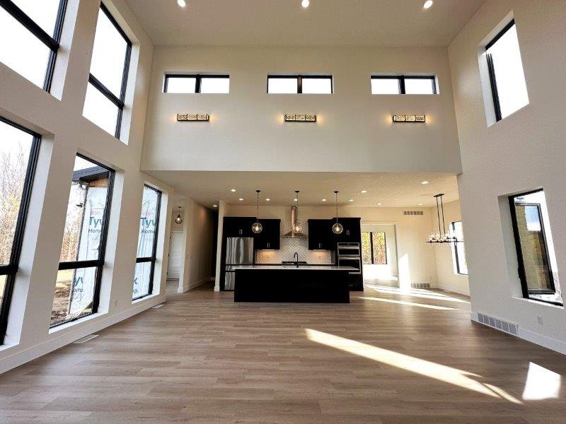 hardwood floors in contemporary custom home