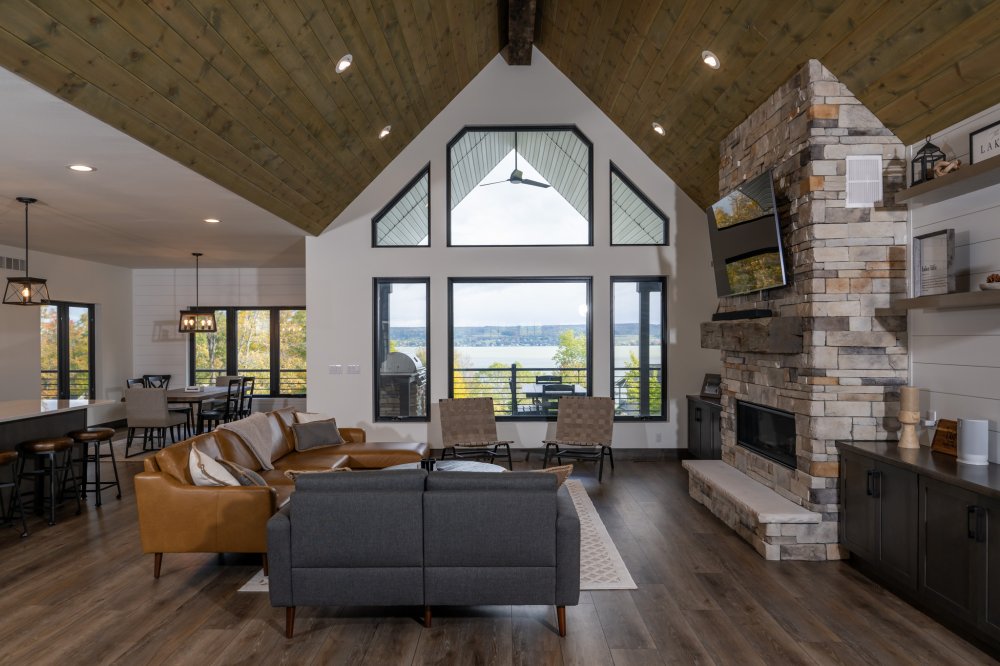 Hardwood floors inside custom-designed Luxury Lake House