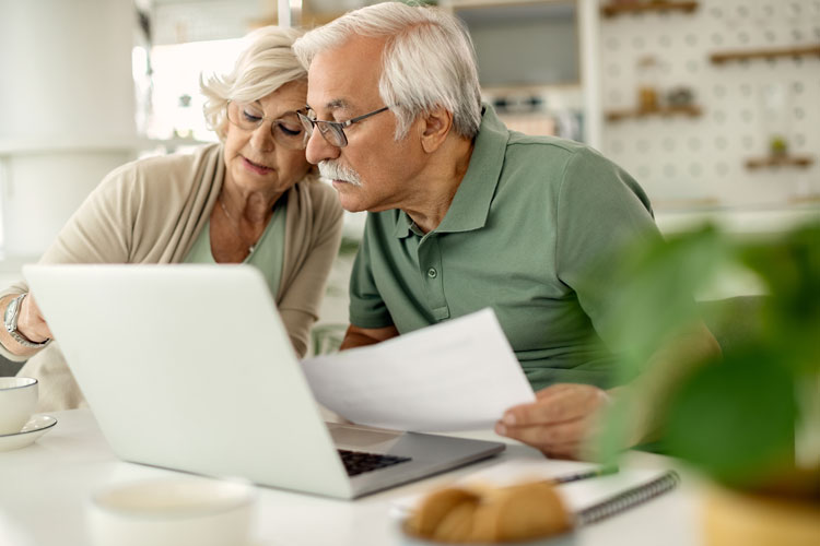 a retired couple looking at housing options