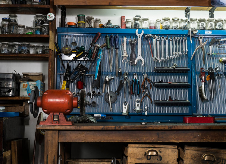 An organized garage