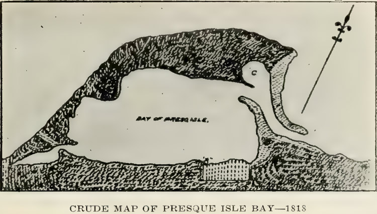 Crude Map of Presque Isle Bay 1818