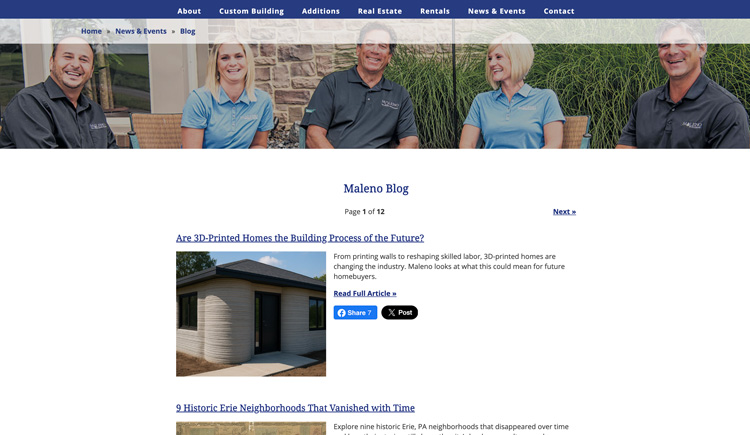 Maleno Blog Screenshot