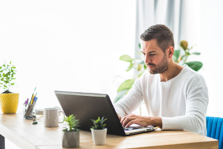 Man working at computer