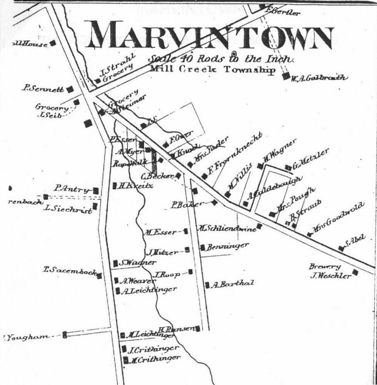 Map of Marvintown Erie, PA