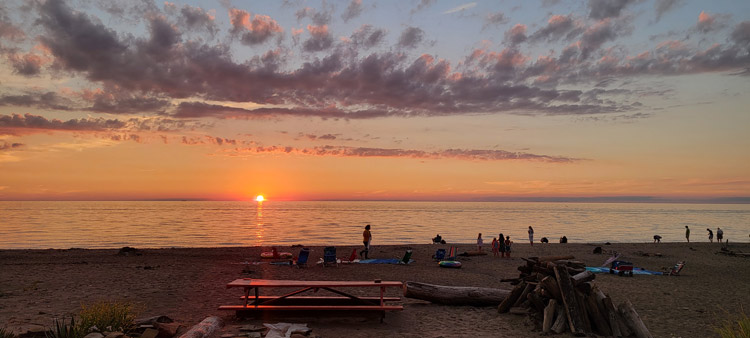 The lakefront view from Baer Beach & Kelso Beach Erie PA