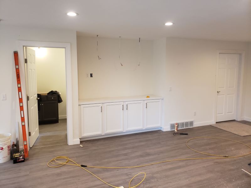 A basement being finished