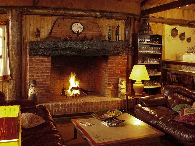 Den with Fireplace