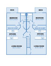 Lake View Floorplan - One Bedroom Second Floor