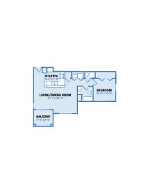 Shadow Pines One Bedroom Floor Plan - Option A