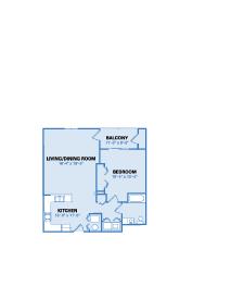 Shadow Pines One Bedroom Floor Plan - Option B