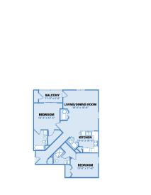 Shadow Pines Two Bedroom Floor Plan - Option A