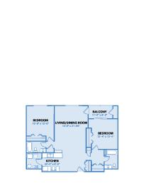 Shadow Pines Two Bedroom Floor Plan - Option B