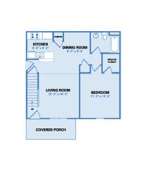 Village Floor Plan - One Bedroom