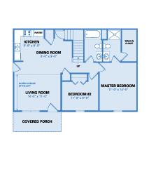 Village Floor Plan - Two Bedroom 1218 SF