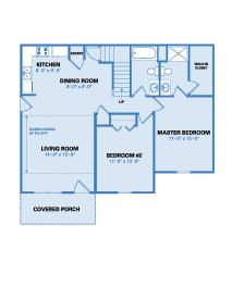 Village Floor Plan - Two Bedroom 1324 SF