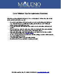 Cold Weather Tips