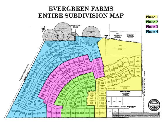 Evergreen Farms Entire Subdivision Map