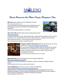 Favorite Restaurant Recommendations